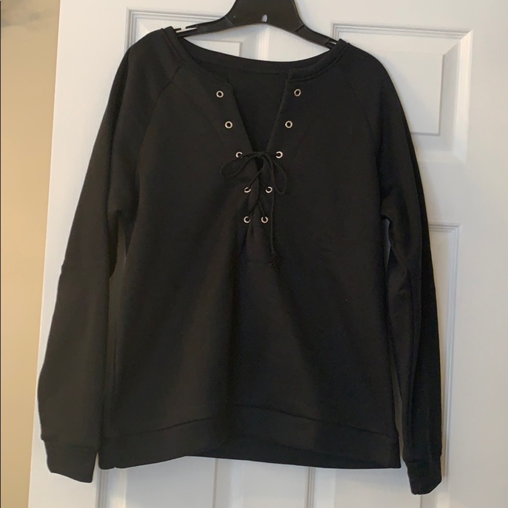 Sexy lace up sweatshirt